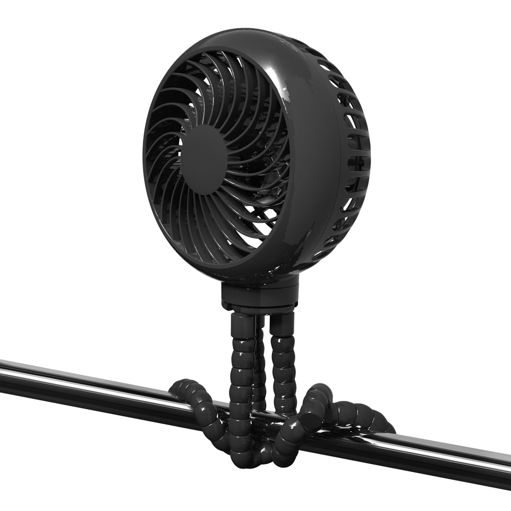 FlexiCool 360° Portable Fan – Rechargeable with Adjustable Tripod for Car Seats, Strollers, Cribs, and More